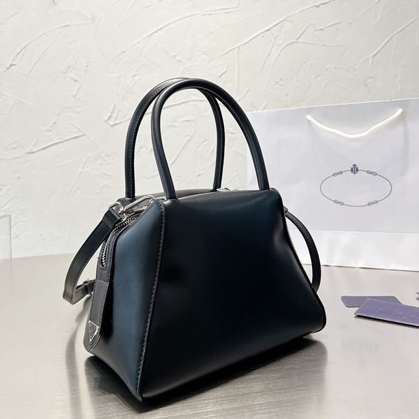 

designer gradual color genuine leather handle handbag crossbody wallet prad triangle shoulder bags detachable adjustable strap zipper closur