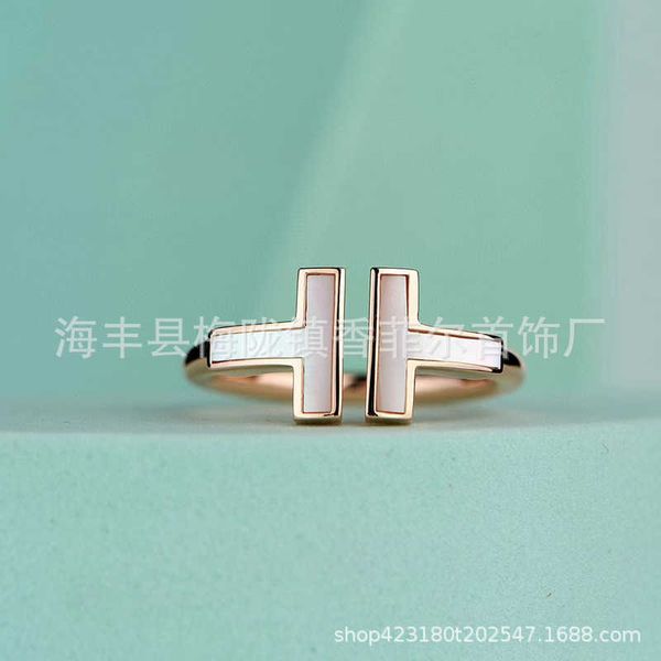 

trendy goods 1 on have t rings with diamond fritillaria double t non fading small number of ins index finger vz4c, Silver