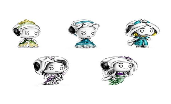 

fit p charm bracelet european cartoon princess mermaid enamel silver charms beads diy chain for women bangle necklace 4993783, Black