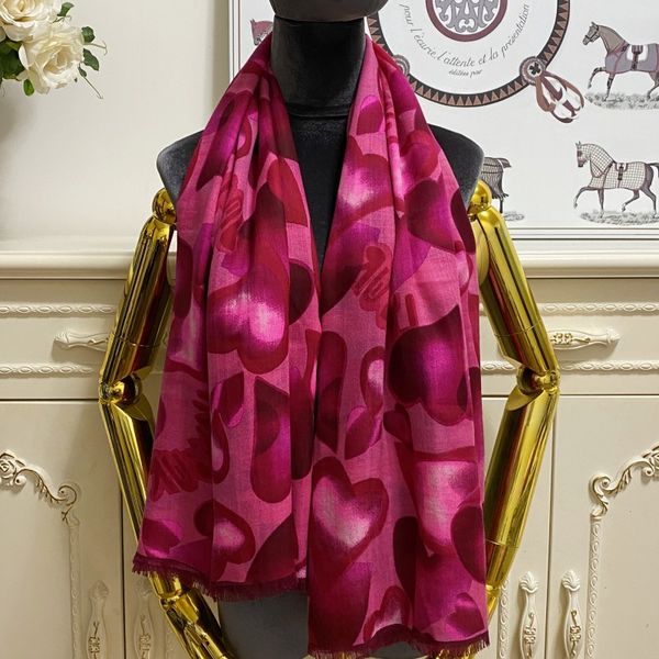 

women's square scarf scarves 100% cashmere material thin and soft red pint letters hearts pattern size 130 cm- 130cm, Blue;gray