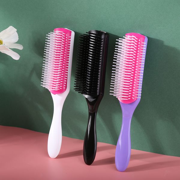 

hair comb 9 rows styling hair brush straight curly hair detangling brush scalp massage hairbrush for women home salon