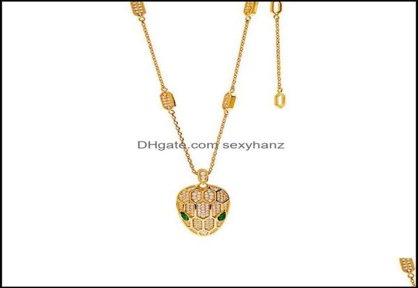 

necklaces pendants jewelryfashion green crystal head pendant necklace suitable for ladies wedding jewelry drop delivery 209922399, Silver