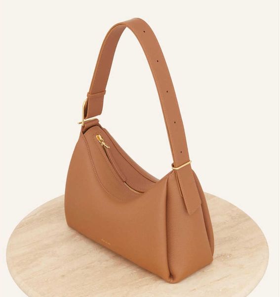 

umi underarm polene shoulder bag full-grain textured leather designer women crossbody pvd plated stainless steel buckle handbag suede inner