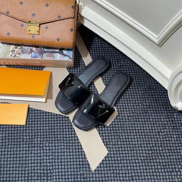 

designer slipper summer beach women slippers luxury sandals brand platform sandals real leather home flip flop flats slide casual shoes 9 w3, Black