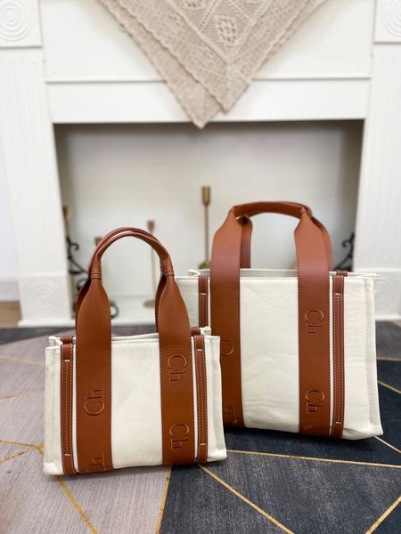 

fashion women 2size handbags woody bag tote shopping bag handbag leather canvas linen large beach bags classic designer woody crossbody shou