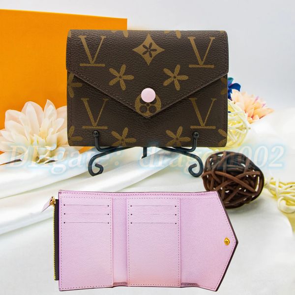 

brown flower wallet luxury women coin purse m41938 card holder keychain man designer purses key pouch cardholder small wallets travel clutch, Red;black