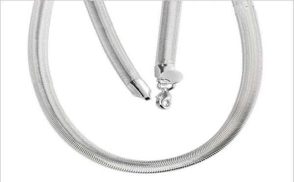 

fashion plated sterling silver chains necklace 20inchs*10mm flat necklace dhsn209 925 silver plate chains jewelry2012889