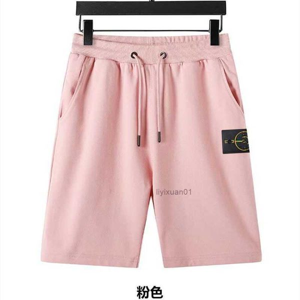 

2023 material beach stone shorts men's retro island sports pants pure cotton blue short tie women embroidery summer street five-point 6, White;black