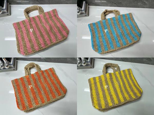 

2023 summer beach bags luxury women handbags designer large capacity tote bags woven microfiber embroidered straw bags