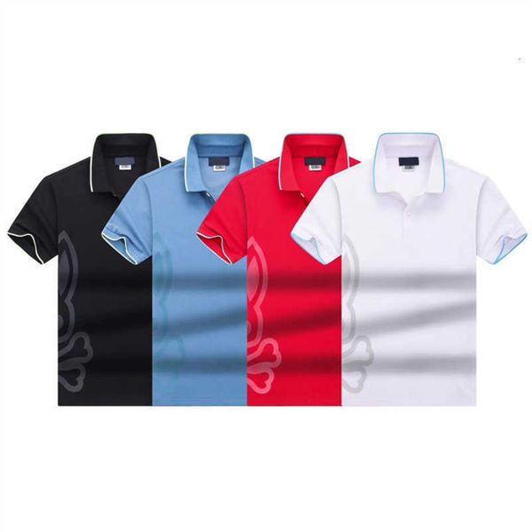 

mens polos psychos tees summer cotton bunnys short sleeve business design skull rabbit pattern t shirt casual striped designer breathable t-, White;black
