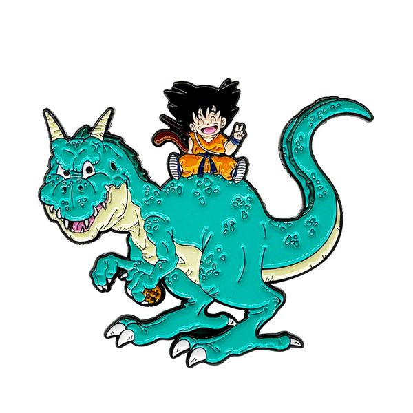 

dinosaur brooch cute anime movies games hard enamel pins collect cartoon brooch backpack hat bag collar lapel badges, Blue
