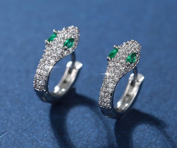 

fashion selling earrings female personality inlaid zircon ear buckle copper plated 18k gold -shaped korean style french earrings5031647, Silver