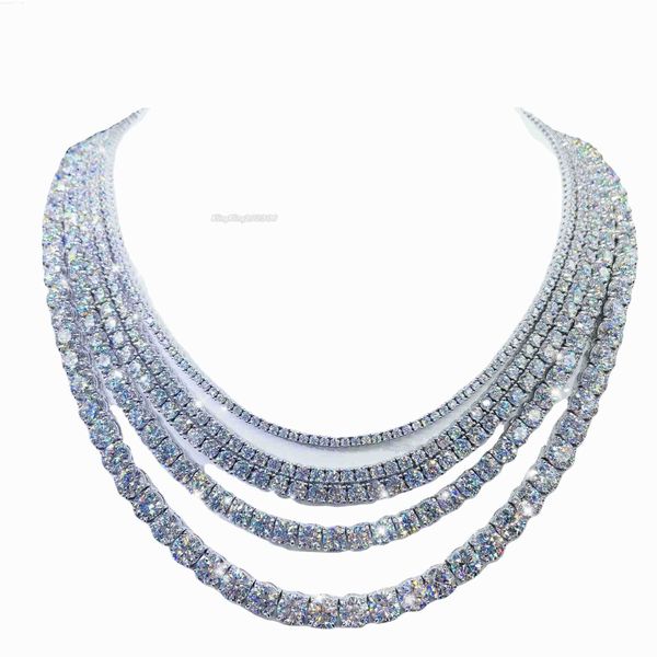 

factory price full size moissanite tennis bracelet necklace pass diamond tester tennis chain 925 sterling silver