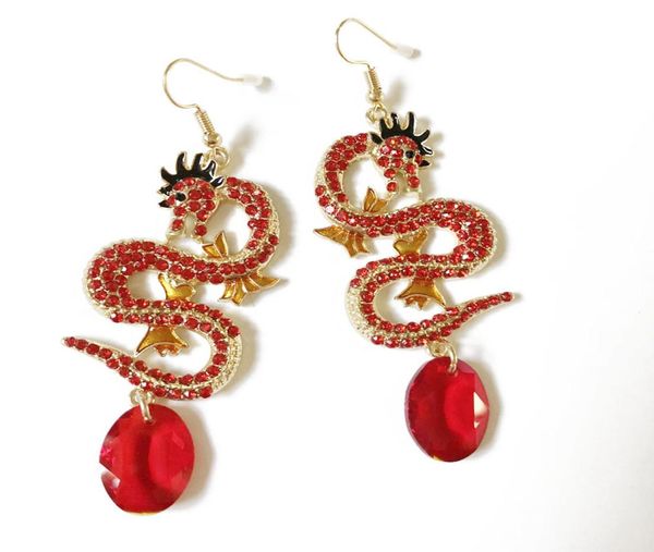 

new sweet red stone cute elegant earring, wholesale jewelry for women, earring4909713, Golden;silver