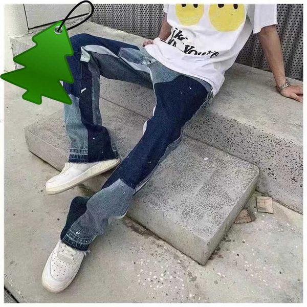 

galleryes trousers men's women's jeans sweatpants depts spotted letter print lovers loose casual pants straight pantsw1ti, Blue