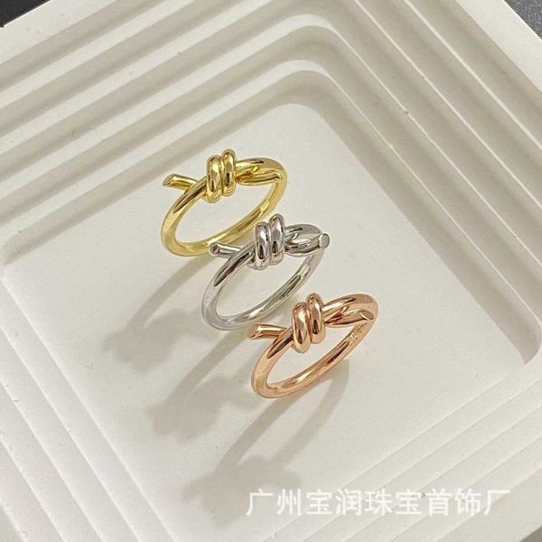 

high-quality tiffay twisted ins style ring s925 sterling silver diamond fashion light luxury versatile for men and women