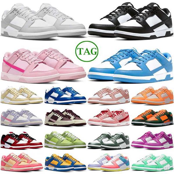 

men women shoes flat sneakers lows panda white black grey fog triple pink unc rose whisper team gold active fuchsia strawberry peach mens ca