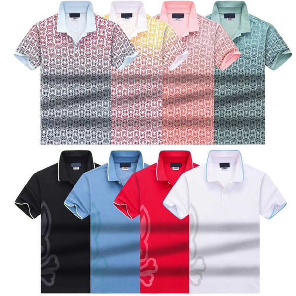 

men's psychos polo bunnys shirts colorful skull rabbit print short sleeve casual tshirts fashion couple t-shirt business design teea di, White;black
