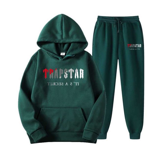 

mens tracksuits fw trapstar men women tracksuit brand printed streetwear sportswear warmtwo pieces set hoodie pants jogging hooded423, Black