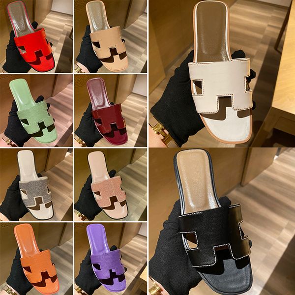 

flat sandales designer sandals genuine leather for women slippers luxury coach slides summer famous sandal mules ora dhgate slipper croc bea, Black