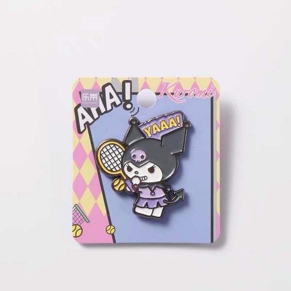 

kuromi play sports brooch cute anime movies games hard enamel pins collect cartoon brooch backpack hat bag collar lapel badges, Blue