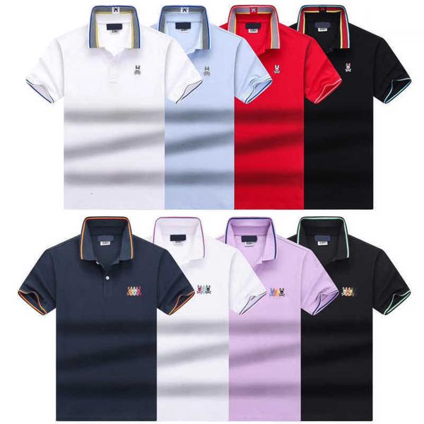 

men's psychos polo bunnys shirts colorful skull rabbit print short sleeve casual tshirts fashion couple t-shirt business design teea xp, White;black