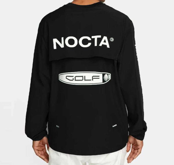 

2023 men's hoodies us version nocta golf co branded draw breathable quick drying leisure sports t-shirt long sleeve round neck summer45, Black