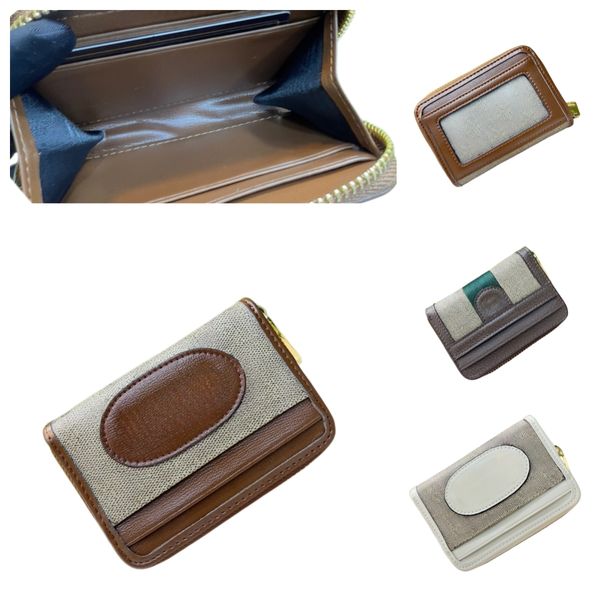 

designer card holder card case 195501 mini wallet canvas short wallet luxury style, Brown;gray