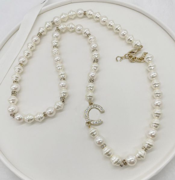 

2023 luxury quality charm pendant necklace with diamond and nature shell beads have box stamp ps7207b, Silver