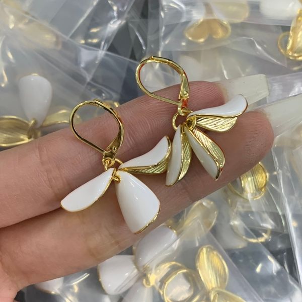 

new designed triomphe arch flower pendant earrings diamonds brass women ear studs designer jewelry ce line9011781, Golden;silver