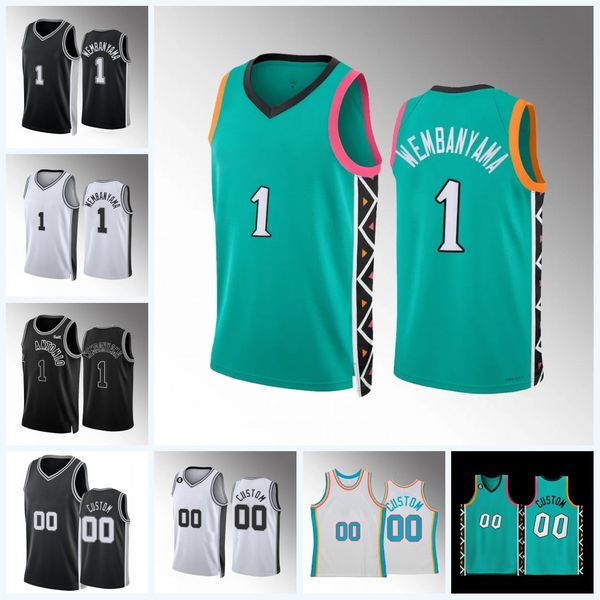

1 victor wembanyama 2023 city jersey doug 17 mcdermott san antonio 4 graham 23 collins 99 birch 35 langford 10 sochan spur vassell, Black;red