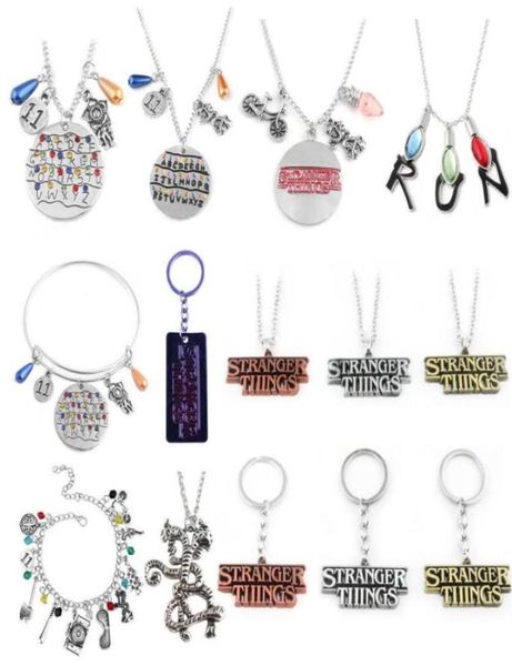 

rj 20pcs/lot stranger things alphabet light wall monster 11 letter pendant lady girl necklaces wholes movie jewelry9777834, Silver