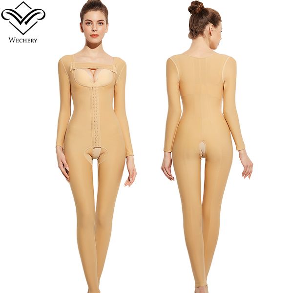 

high post surgery slimming fajas colombianas post surgery stage 1 garment with zipper crotch faja full body shapewear, Black;white