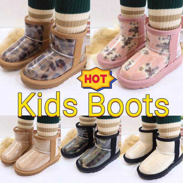 

australia classic kids shoes clear mini boot uggi toddler designer children girls snow warm snow booties boys pink shoe kid natural black au