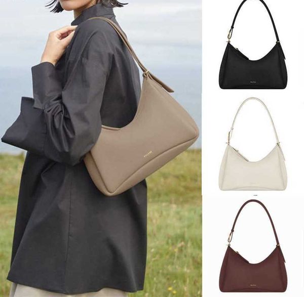 

designer bag polene umi underarm shoulder bag full-grain textured leather women crossbody pvd plated stainless steel buckle handbag premium