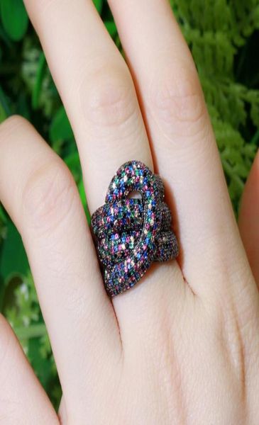 

band rings cwwzircons adjustable black gold multi color micro pave cubic zirconia stones geometric finger for women party r188 2211091142712, Silver