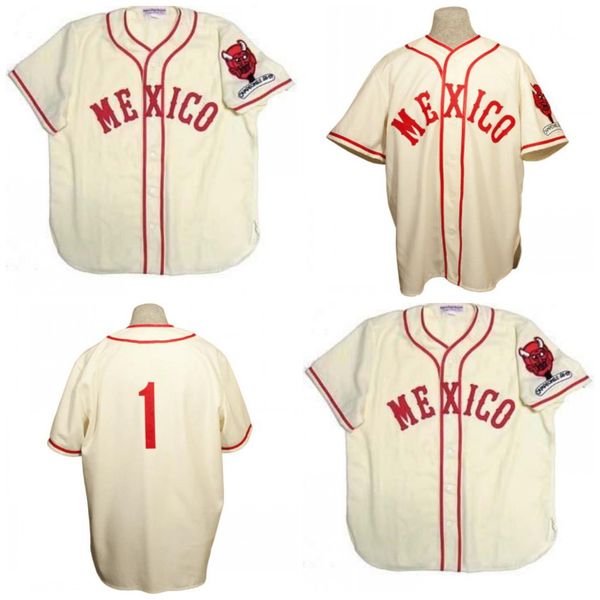 

mexico city red devils 1957 home jersey 100% stitched embroidery baseball jerseys custom any name any number, Blue;black