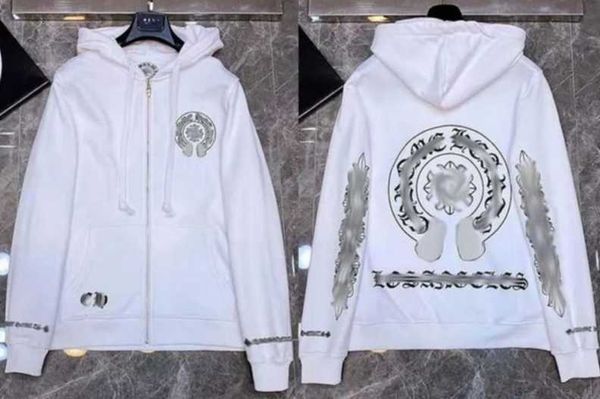 

men's hoodies sweatshirts designer mens hoodies designer chrome winter sweatshirts heart hoodie ch long sleeve jacket loose coat hooded, Black