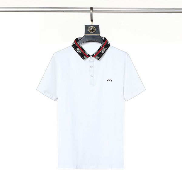 

gg ggt luxury polo cotton business shirt slim fit formal men's t-shirt, White;black