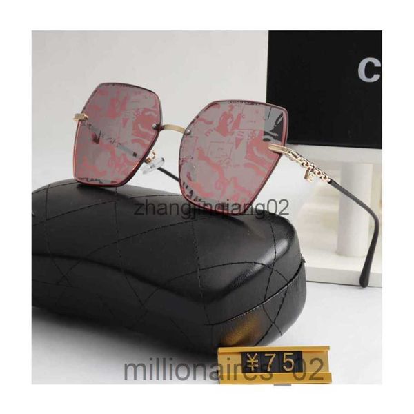 

designer channel sunglasses cycle luxurious fashion sports polarize sunglass men women vintage summer beach driving rimless square metal bla, White;black