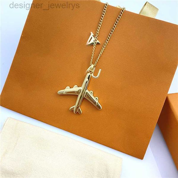 

designer airplane necklace alphabet 925 silver pendant necklace short version of luxury jewellery for women hijh