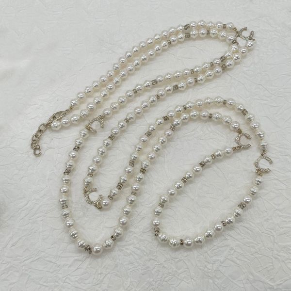 

2023 luxury quality pendant necklace with diamond and nature shell beads in 18k gold plated have box stamp ps7202b, Silver