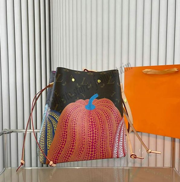 

designer 2023 yk luxurys designers women upscale totes shopping bags yayoi kusama pumpkin handbag shouder crossbody bag genuine leather ladi