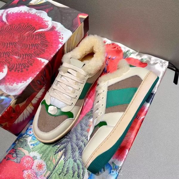 

casual shoes fashion trainers ladies shoe men warm wool 100% leather letter bandage winter retro driving flat women sports large size 35-42, Black