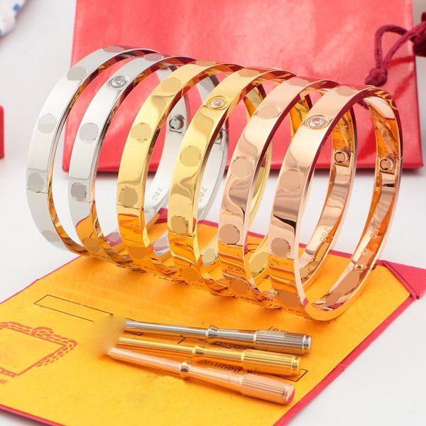

luxury classic screwdriver love bracelet screw bangle men women fashion cuff bracelet 316l stainless steel plated 18k gold jewelry valentine, Black