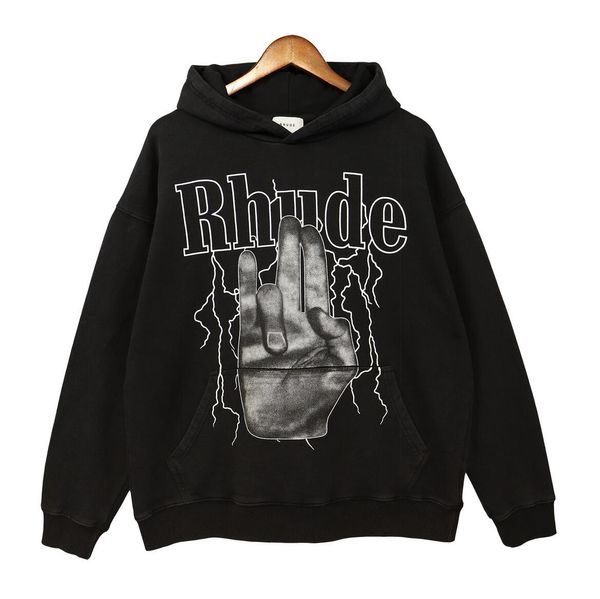 

30% off~ men's hoodies sweatshirts 2023 new mens hoodies rhude hooded men women designer fashion popular letters printing pullover wint, Black