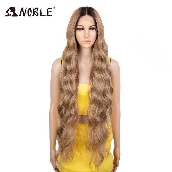 

lace wig synthetic 36" ginger lace front wig body wig long wavy part synthetic lace front wigs for women cosplay wig 230524, Black;brown