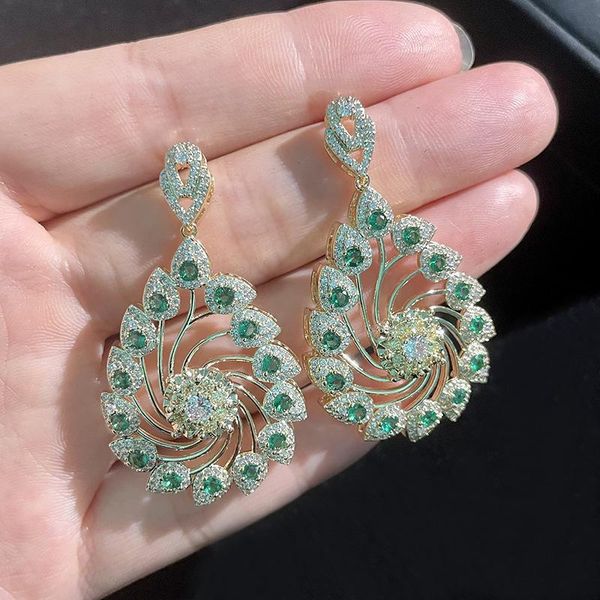 

knot luxury zircon crystal drop earring for women indian trend party dress bride wedding gorgeous custom jewelry brincos, Silver