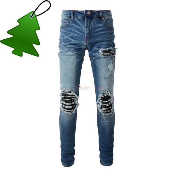 

designer clothing amires jeans denim pants 22 trendy spring autumn new mens jeans amies worn wash patch small foot pants blue youth versatil