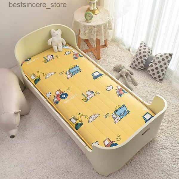 

baby crib mattress pad cartoon baby bed sleep mat cotton breathable bedding set boys gilrs cute room decorations 100*56cm l230522